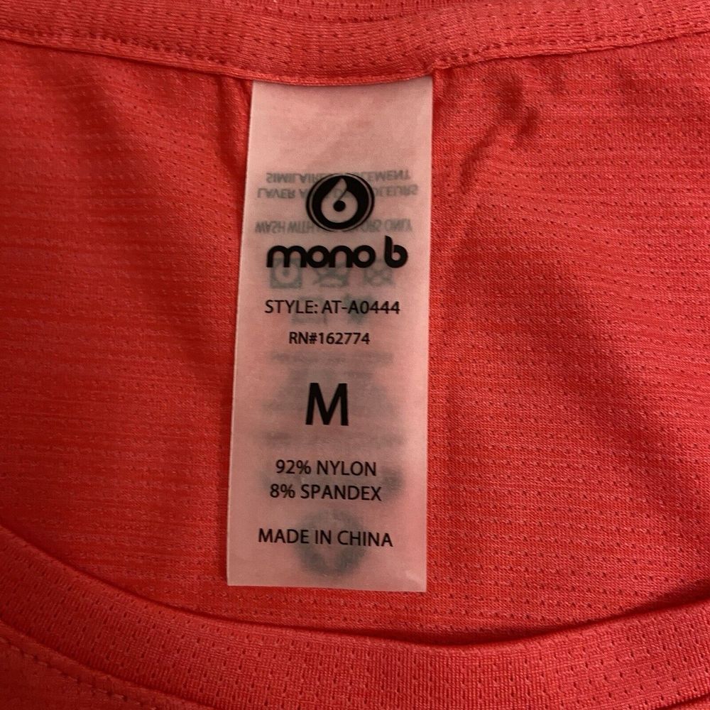 Mono B Women's Red‎ Racerback Crop Top Size Medium Lightweight NWT - Picture 5 of 7